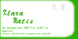 klara matis business card